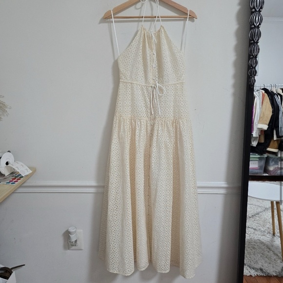 J crew eyelet halter cream maxi dress - Picture 2 of 5